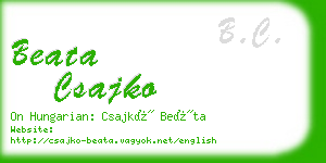 beata csajko business card